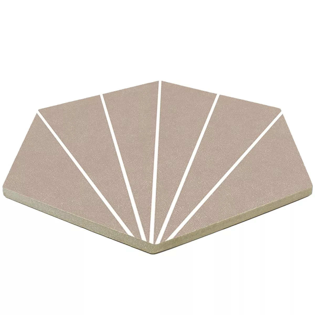 Porselein steengoed Tegels Millennium Hexagon 3D Optiek Taupe 22,5 x 25,9cm