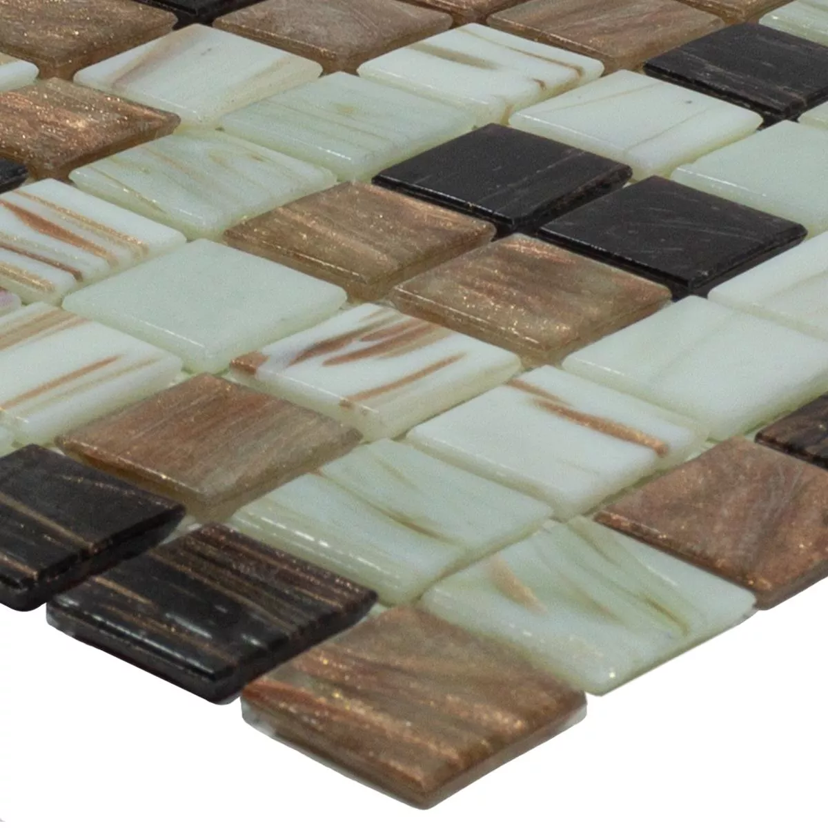 Glasmozaïek Lima Goudeffect Bruin Wit Mix Glasmozaïek Lima Goudeffect Bruin Wit Mix