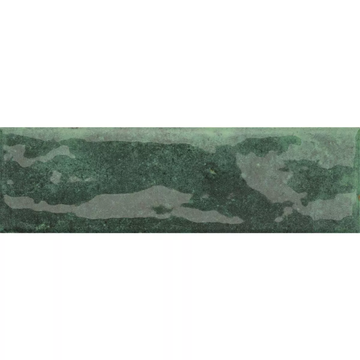 Sample Wandtegels Arosa Glanzend Gegolfd Smaragdgroen 6x25cm