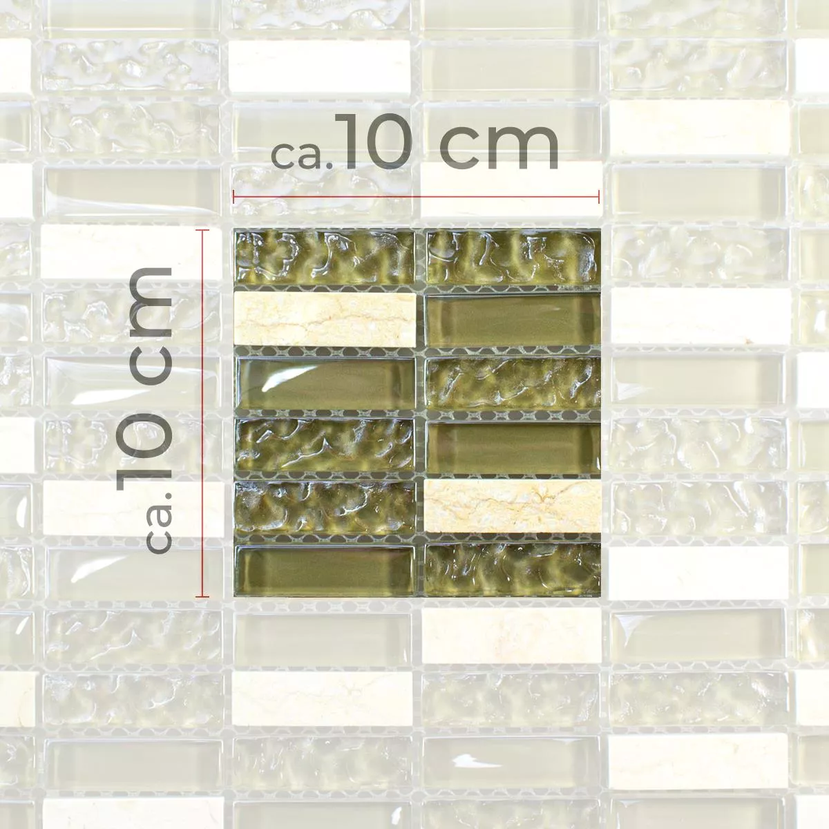 Sample Glas Natuursteen Mozaïektegel Mantra Beige