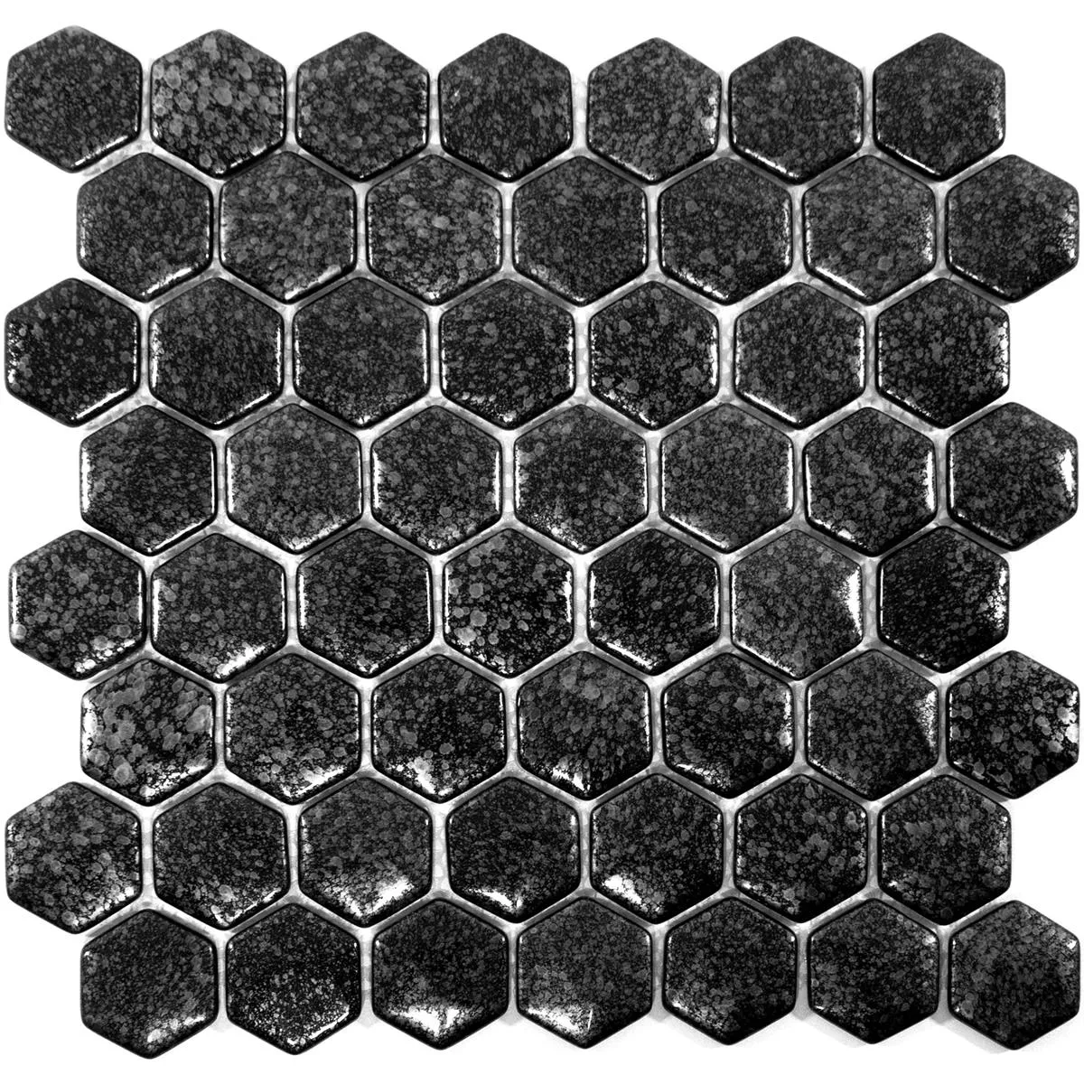 Sample Glasmozaïek Tegels Leopard Hexagon 3D Grijs