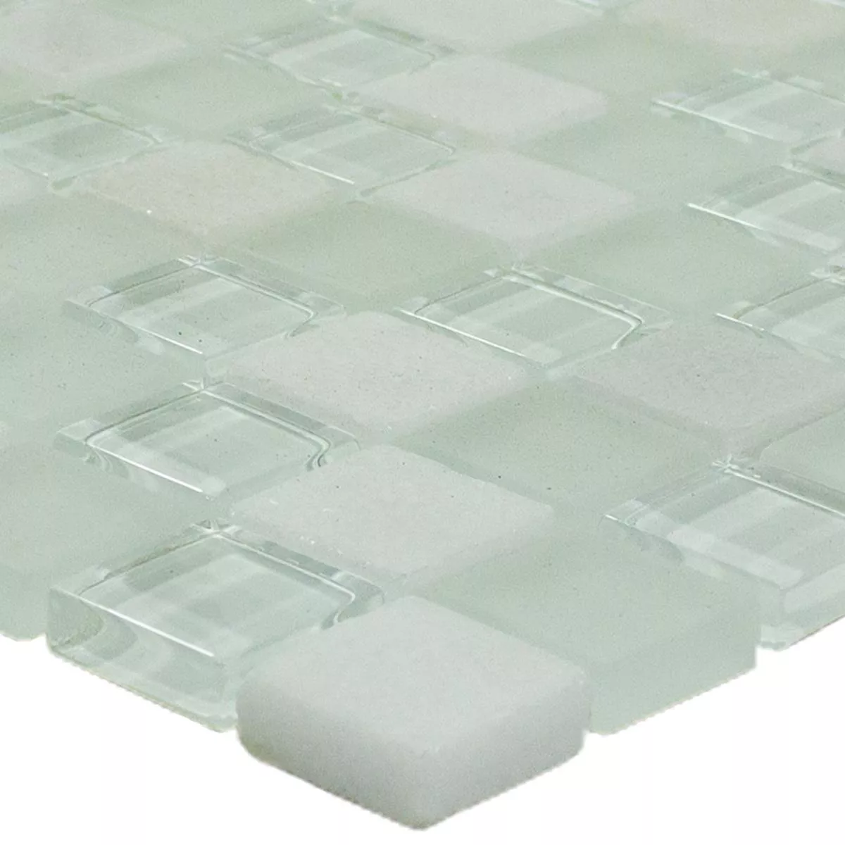 Glas Natuursteen Mozaïektegel Sagura Wit Glas Natuursteen Mozaïektegel Sagura Wit