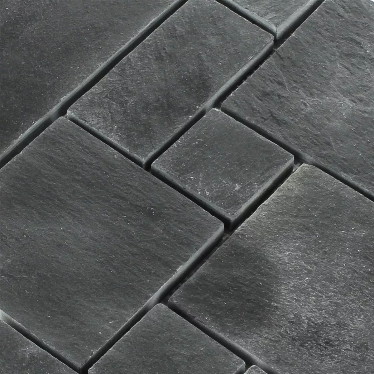 Sample Mozaïektegel Leisteen Zwart Roman Pattern