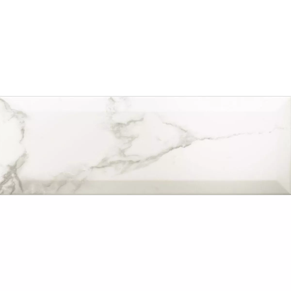 Metro Wandtegels Girona Marmerlook Met Facet Wit Mat 10x30cm Metro Wandtegels Girona Marmerlook Met Facet Wit Mat 10x30cm