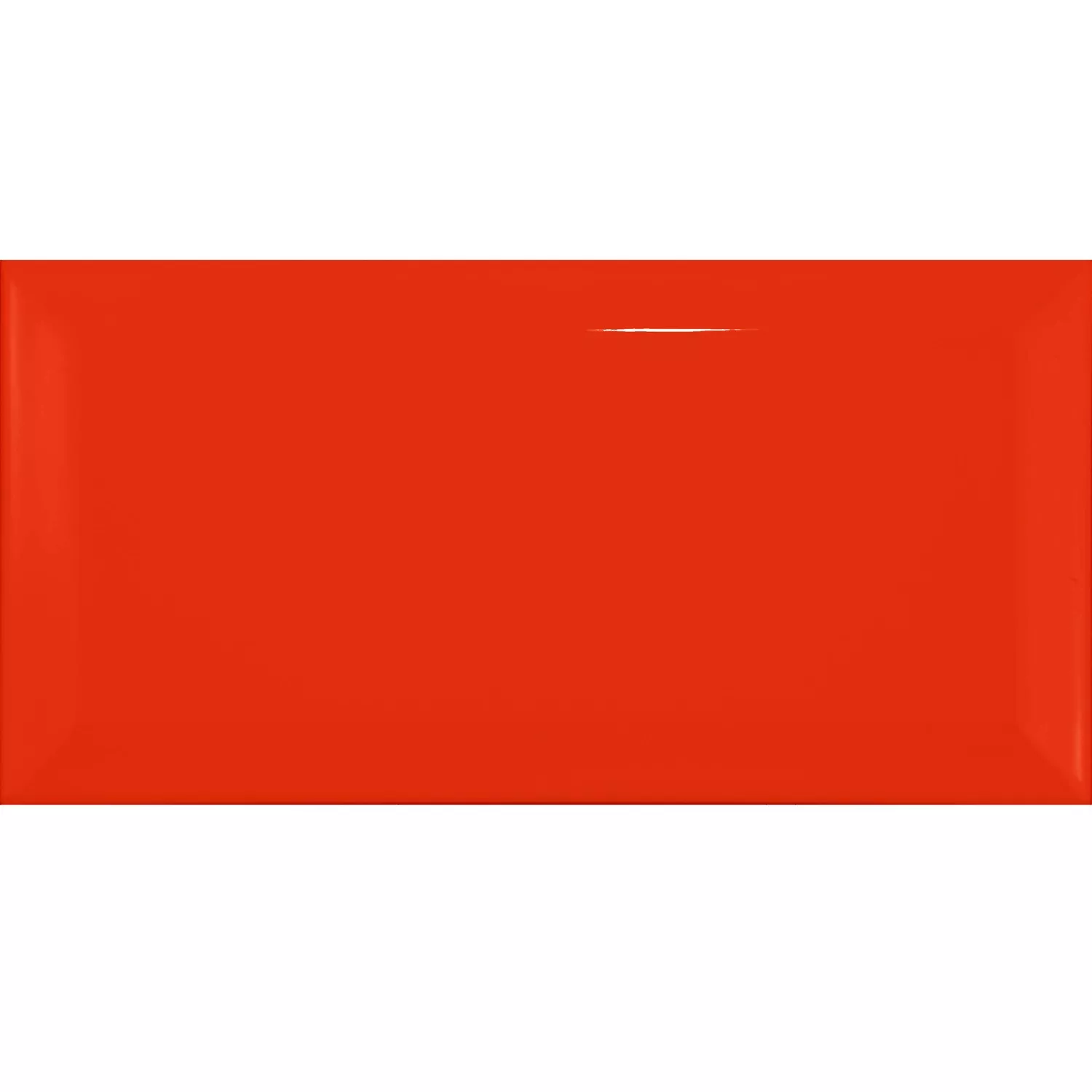 Metro tegel Rood Glanzend 7,5x15 cm Met Facet Pitcox Rojo