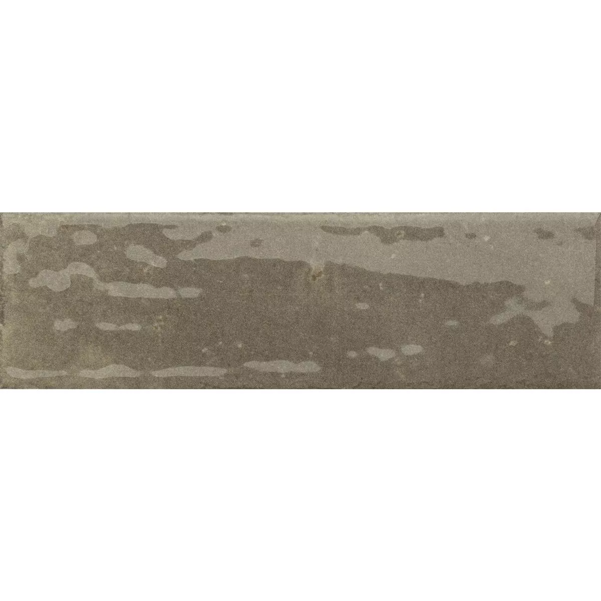 Wandtegels Arosa Glanzend Gegolfd Bruin 6x25cm