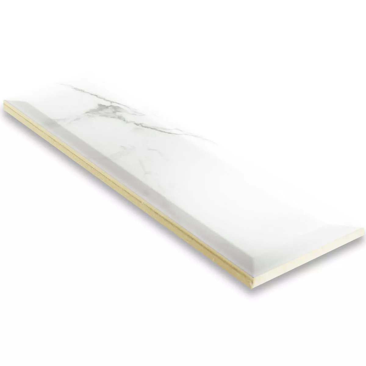 Metro Wandtegels Girona Marmerlook Met Facet Wit Mat 10x30cm