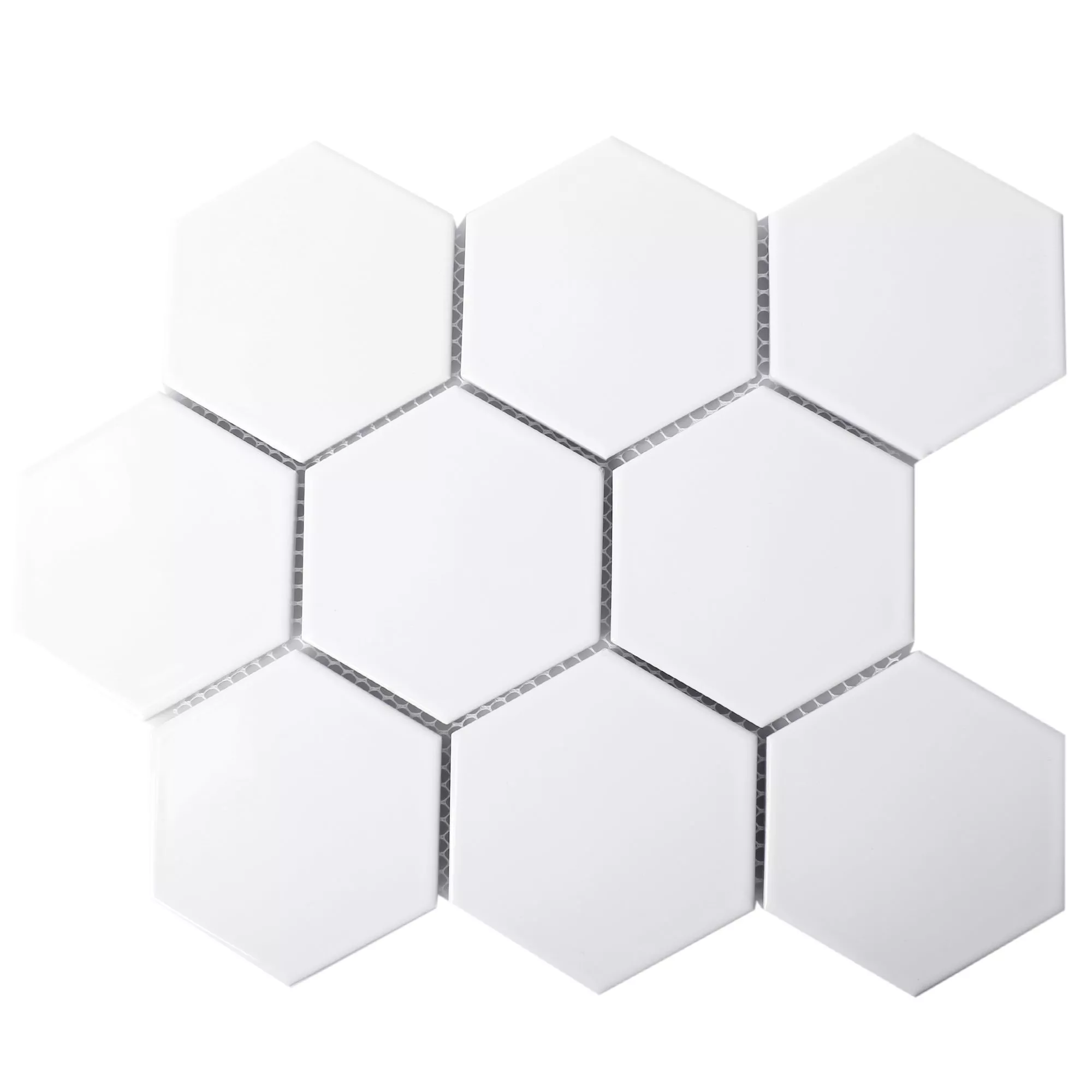Sample Keramiek Mozaïektegels Hexagon Salamanca Wit Mat H95
