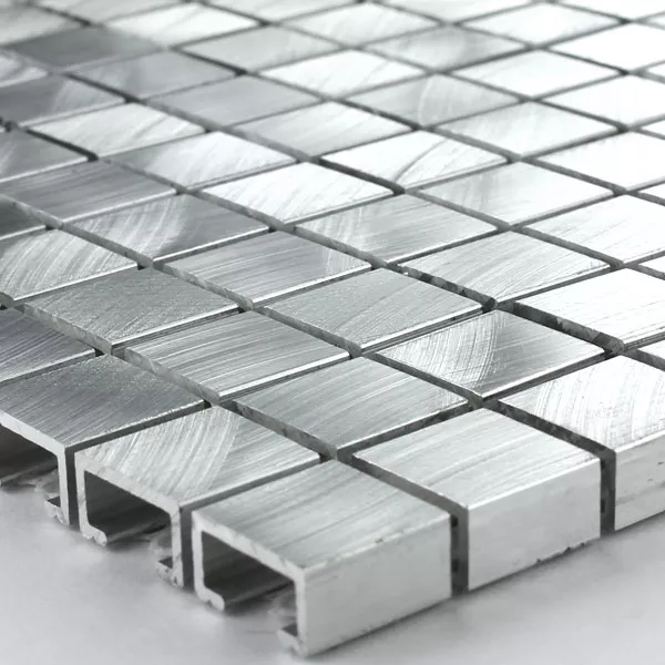 Sample Mozaïektegel Aluminium Mono Zilver 