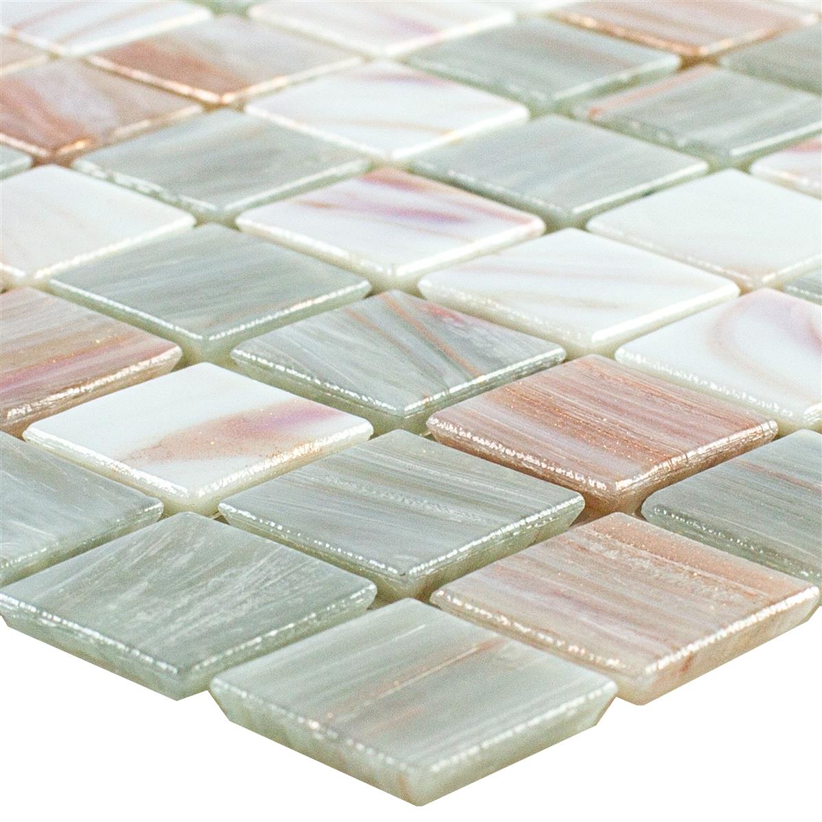 Sample Glasmozaïek Tegels Guldensilk Lichtbeige