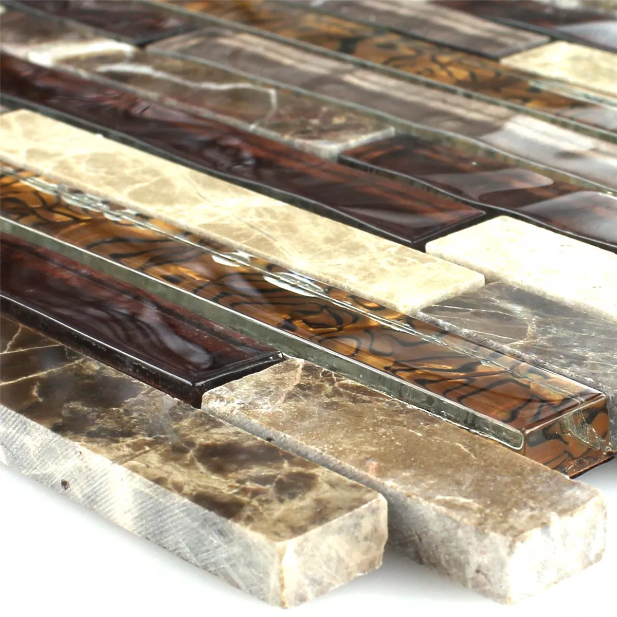 Mozaïektegel Glas Marmer Bruin Beige