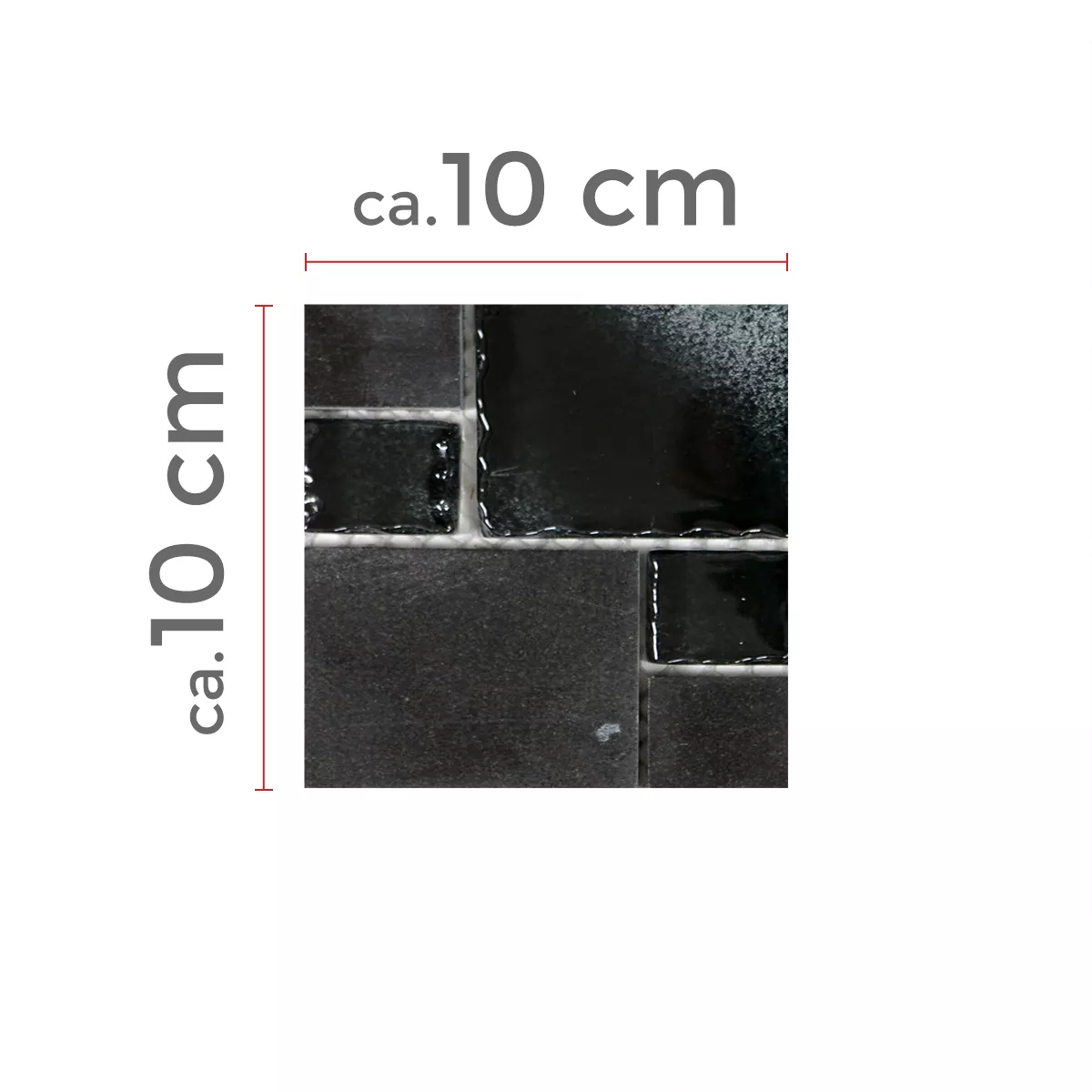 Sample Glas Natuursteen Mozaïektegels Zoey Zwart