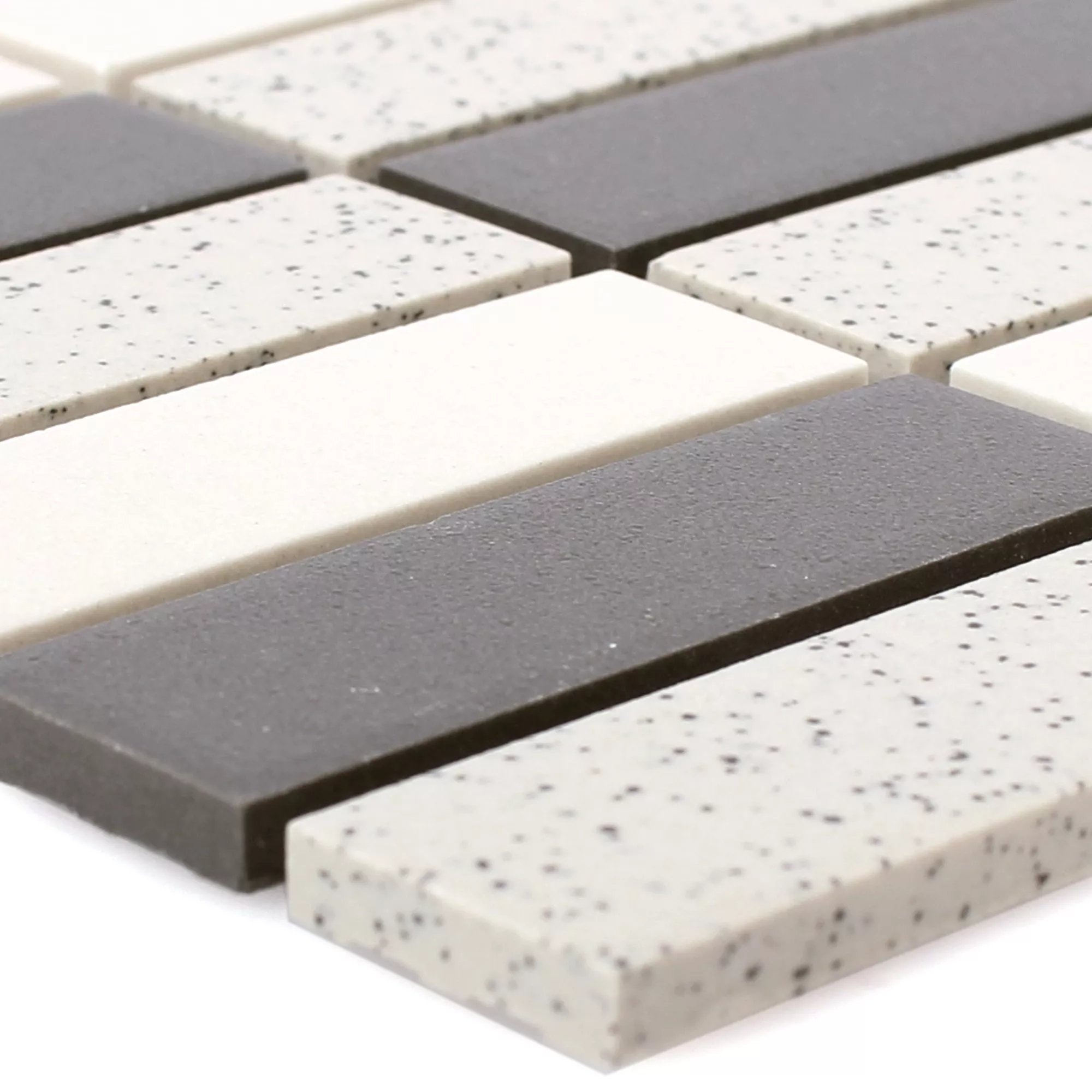 Keramiek Mozaïektegels Monforte Zwart Grijs Brick