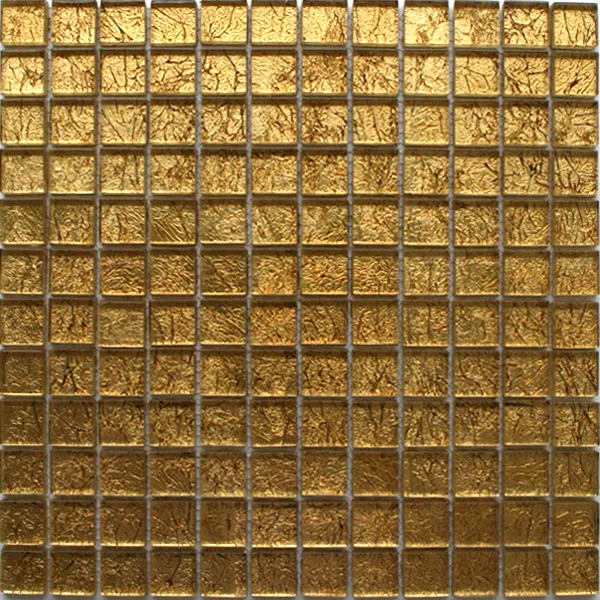 Sample Glasmozaïek Tegels Guld Metaal