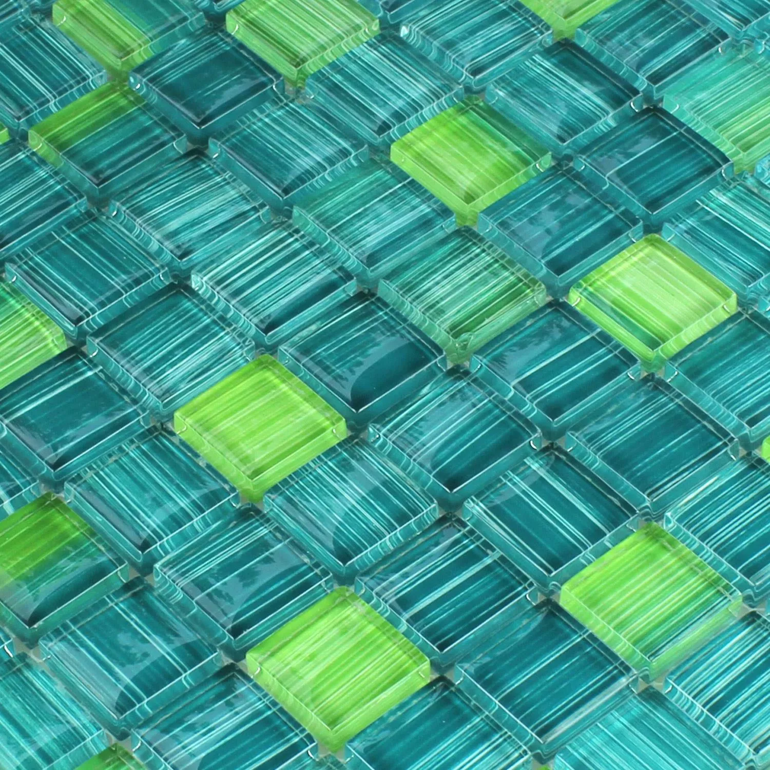 Sample Mozaïektegel Gestreept Glas Kristal Groen