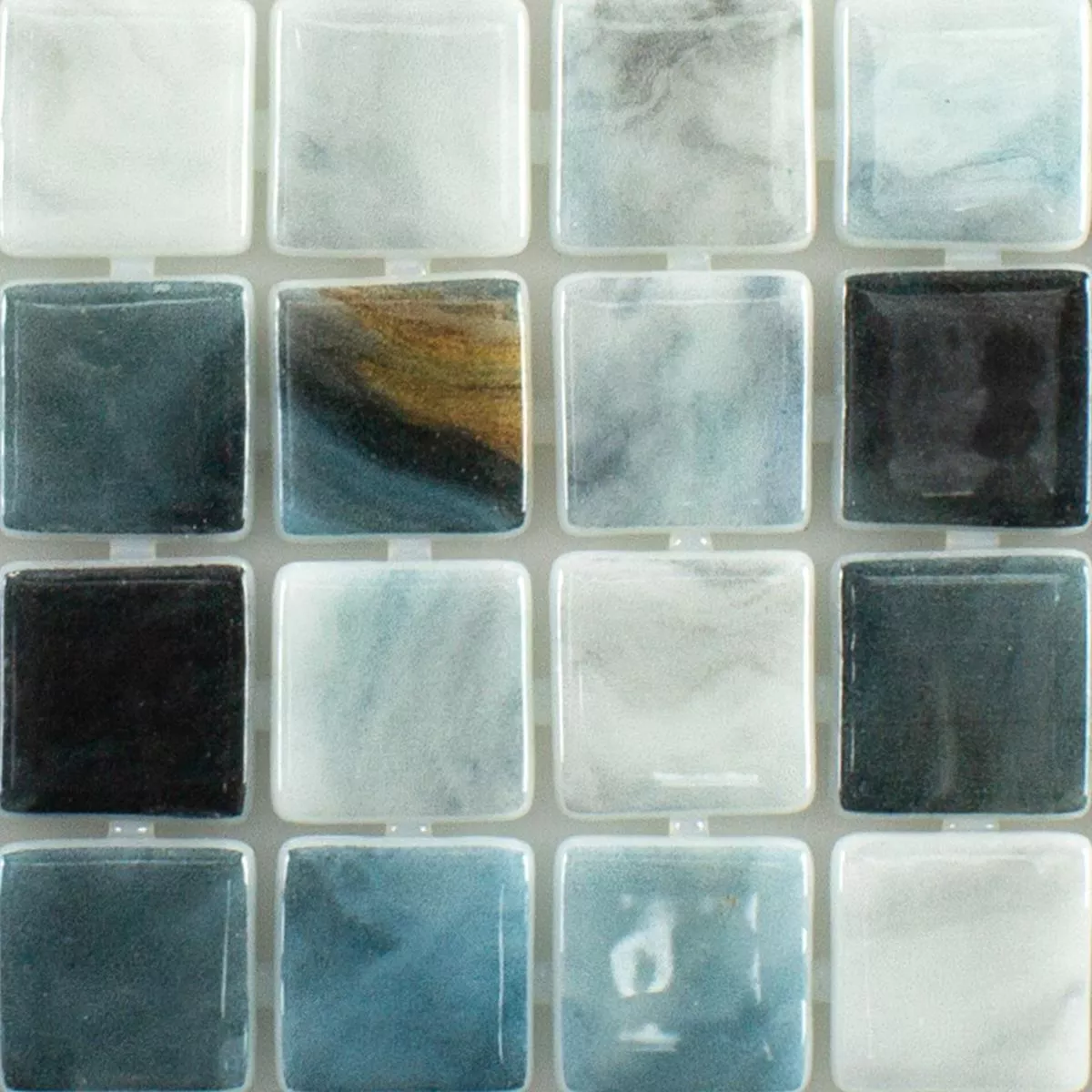 Sample Glas Zwembad Mozaïek Baltic Blauw Grijs