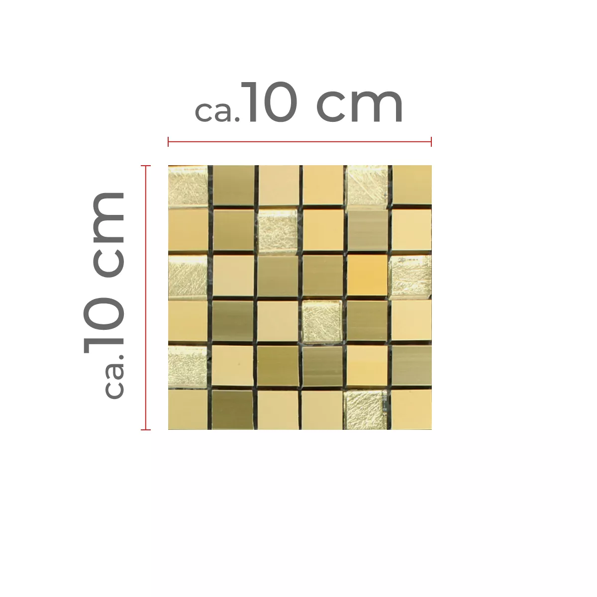 Sample Mozaïektegel Lissabon Aluminium Glas Mix Goud