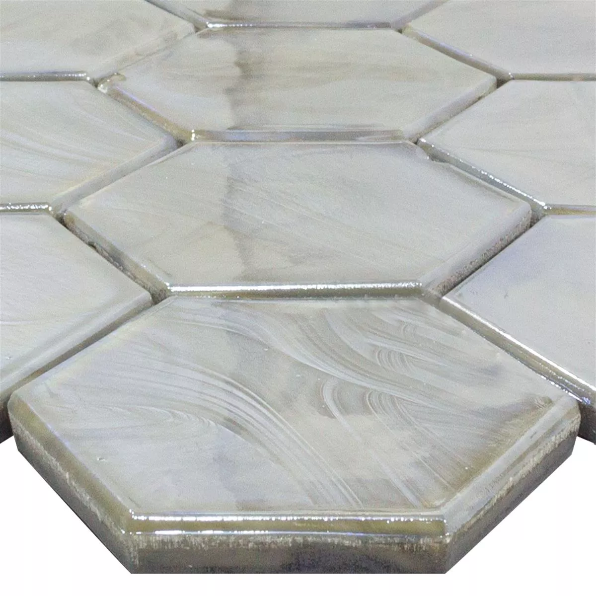 Glasmozaïek Tegels Andalucia Hexagon Grijs Glasmozaïek Tegels Andalucia Hexagon Grijs