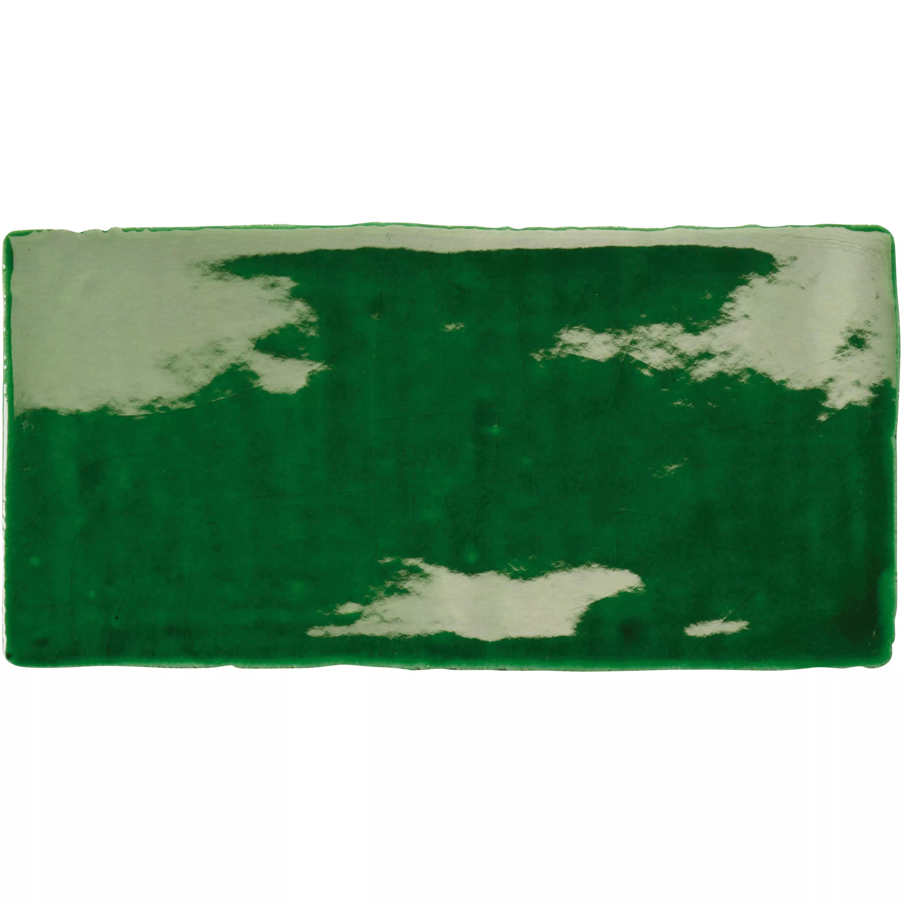 Wandtegels Algier Handgemaakte 7,5x15cm Smaragdgroen