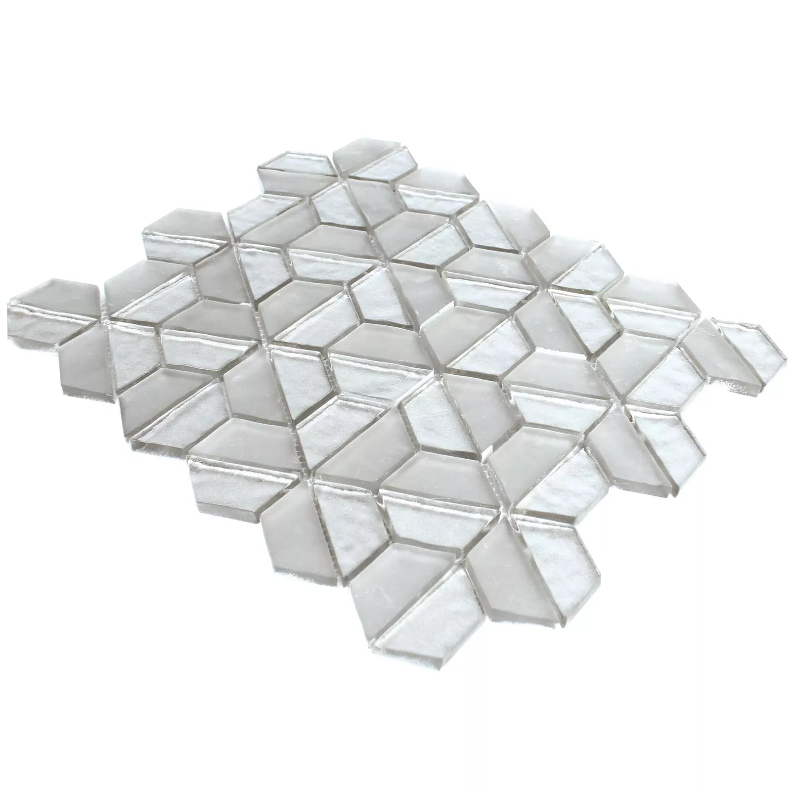 Sample Glasmozaïek Tegels Alaaddin Hexagon Zilver