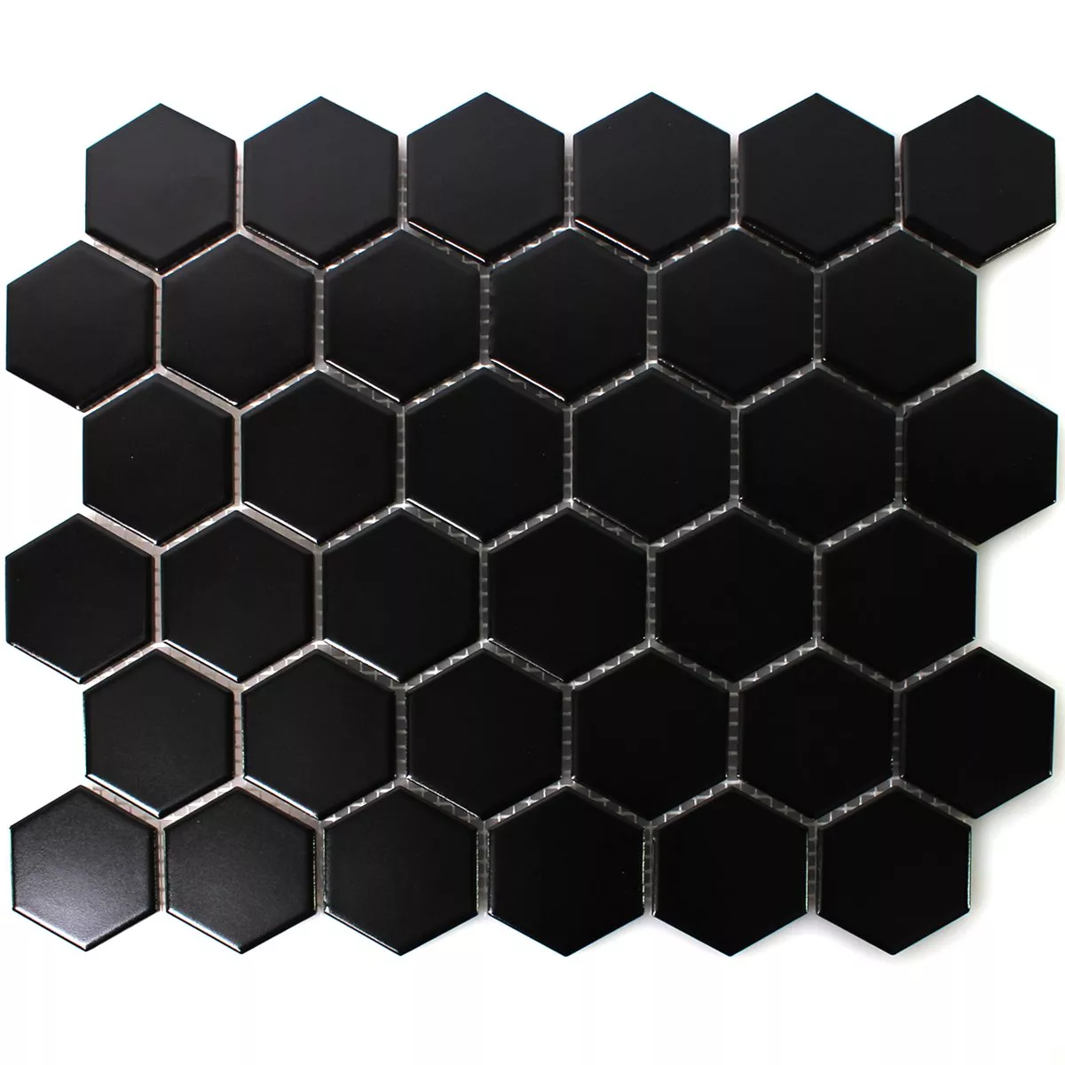 Sample Mozaïektegel Keramiek Hexagon Zwart Mat