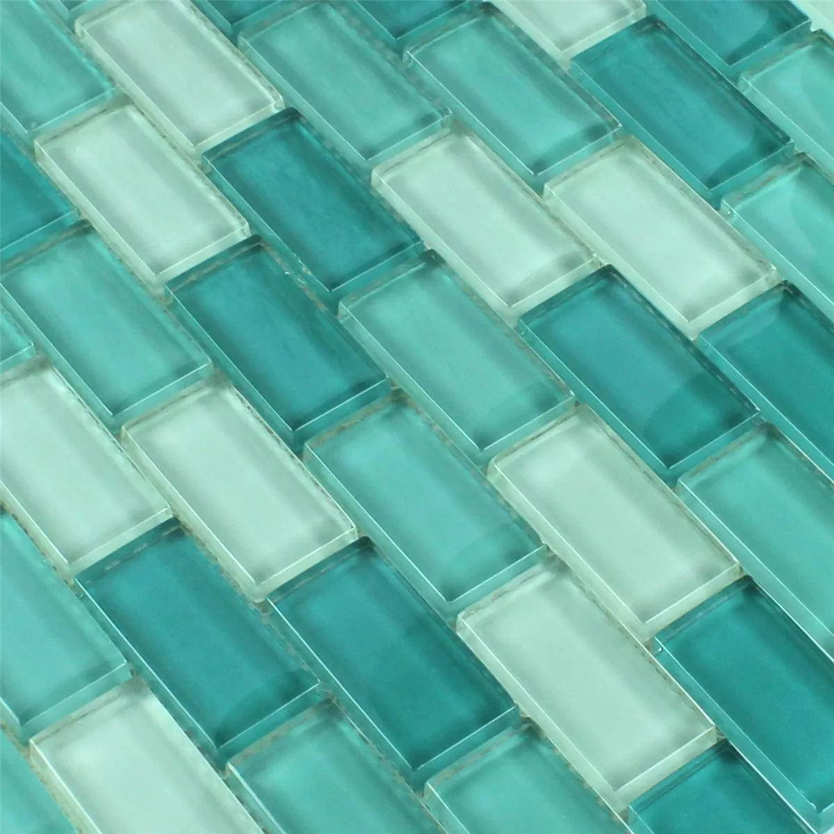 Mozaïektegel Glas Kristal Brick Groen Mix