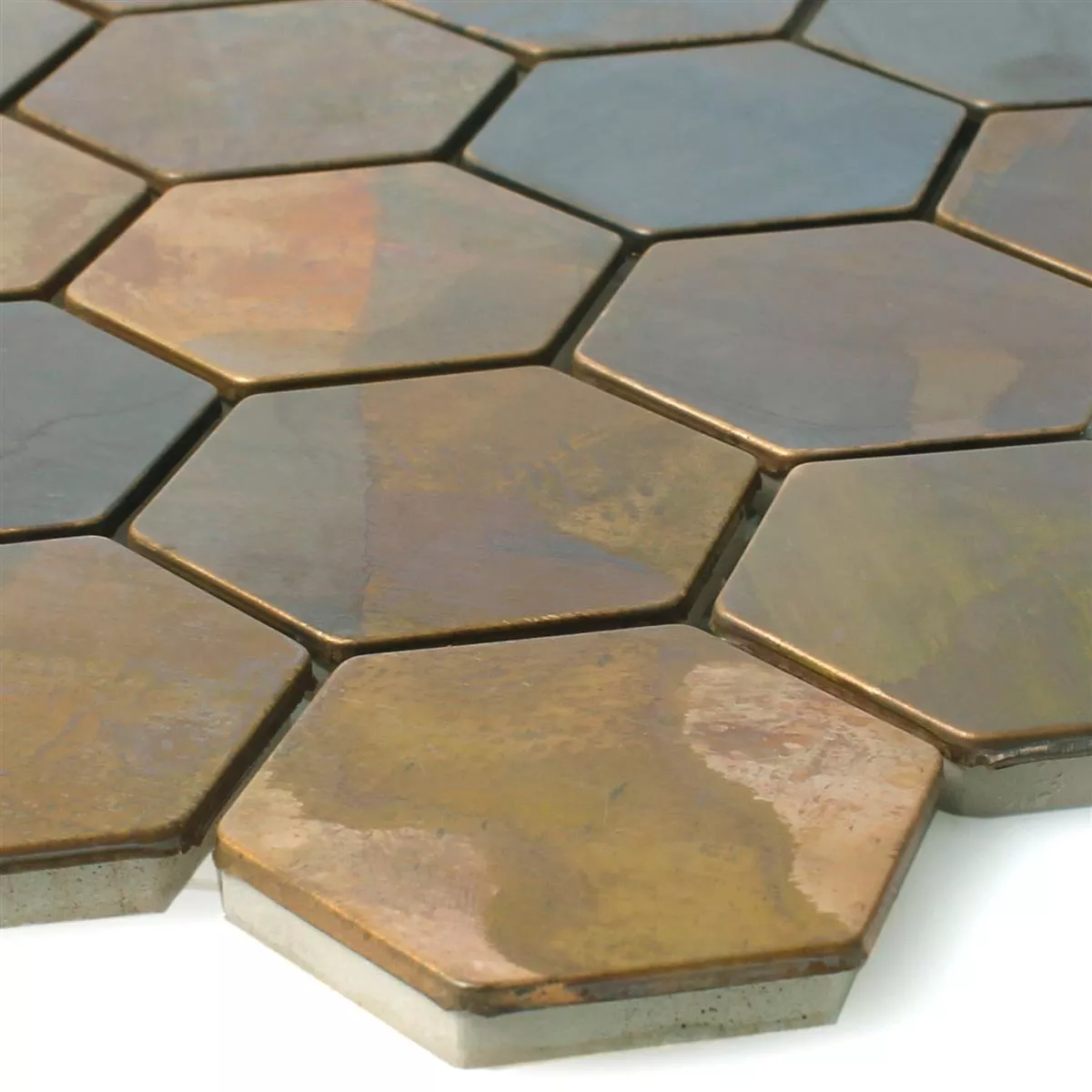 Mozaïektegels Koperen Merkur Hexagon Bruin 48