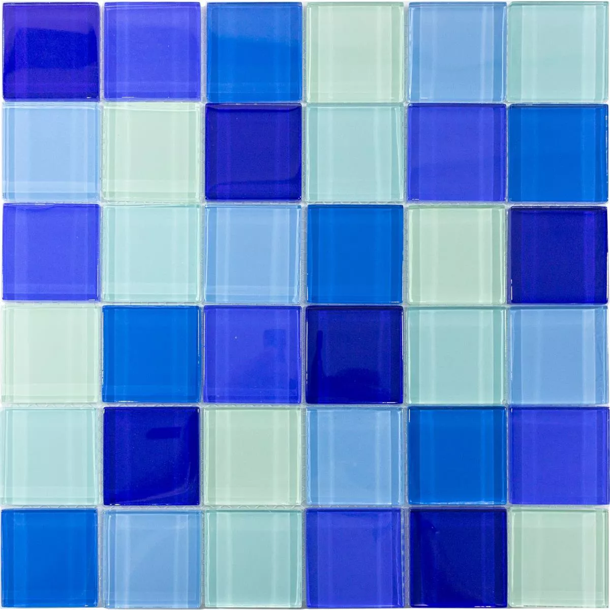 Sample Glasmozaïek Tegels Glasgow Blauw Mix