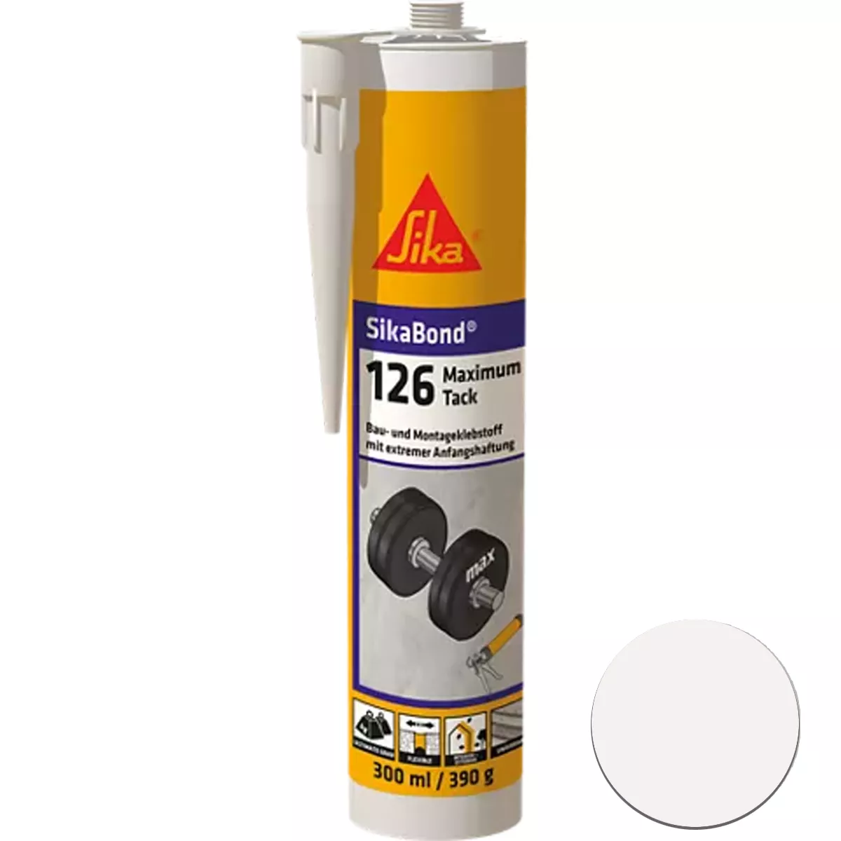 Sikabond-126 Maximaal hechtende elastische lijm Wit 300 ml Sikabond-126 Maximaal hechtende elastische lijm Wit 300 ml