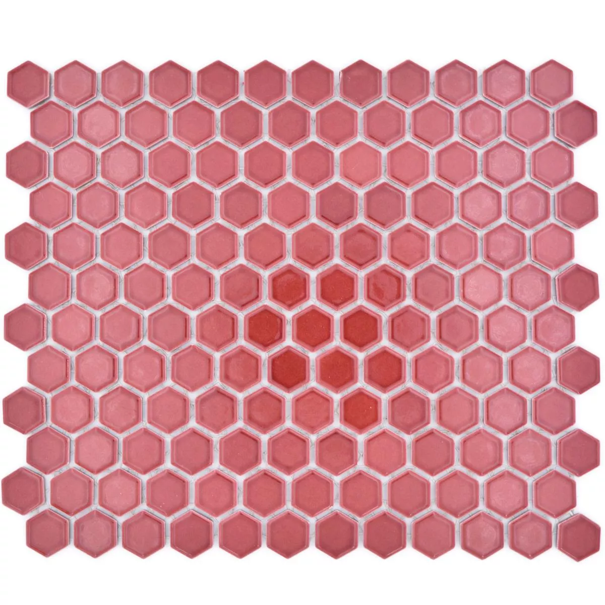 Sample van Keramiek Mozaïek Salomon Hexagon Bordeaux Rood H23
