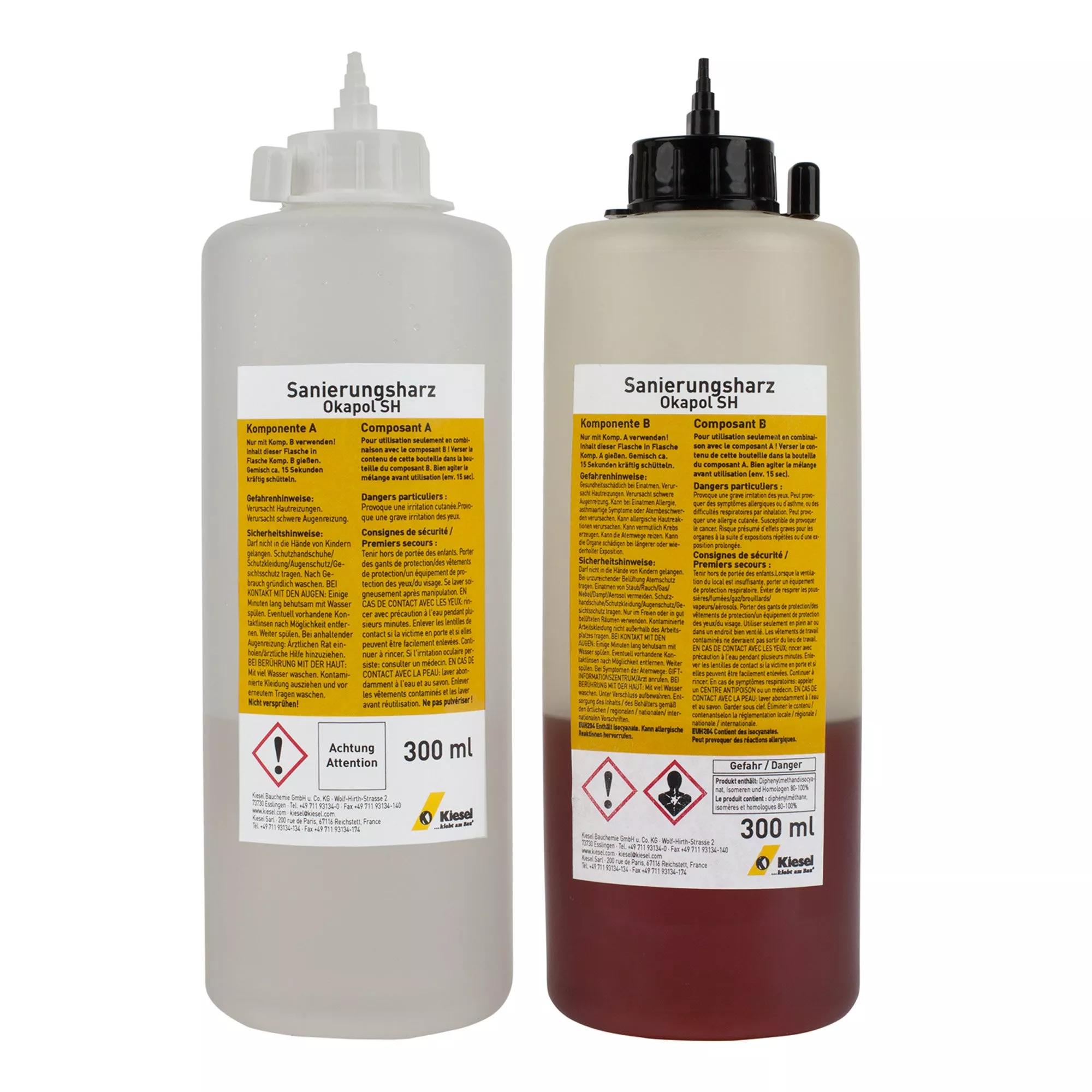 Kiesel Okapol SH - Renovatiehars Set Van 5 (A 300ml) + (B 300ml) + Dekvloerclips Kiesel Okapol SH - Renovatiehars Set Van 5 (A 300ml) + (B 300ml) + Dekvloerclips