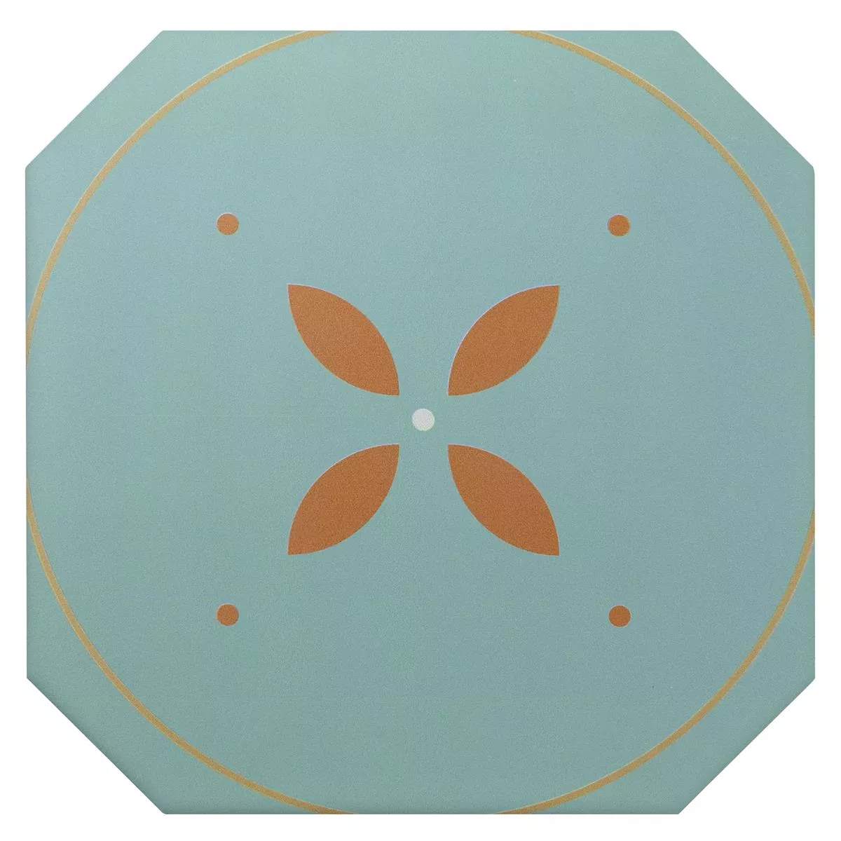 Porselein steengoed Tegels Genexia Decor Turquoise Octagon 20x20cm Porselein steengoed Tegels Genexia Decor Turquoise Octagon 20x20cm