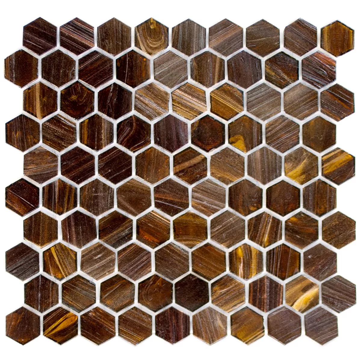 Glasmozaïek Tegels Trend-Vi Hexagon 270 Donkerbruin