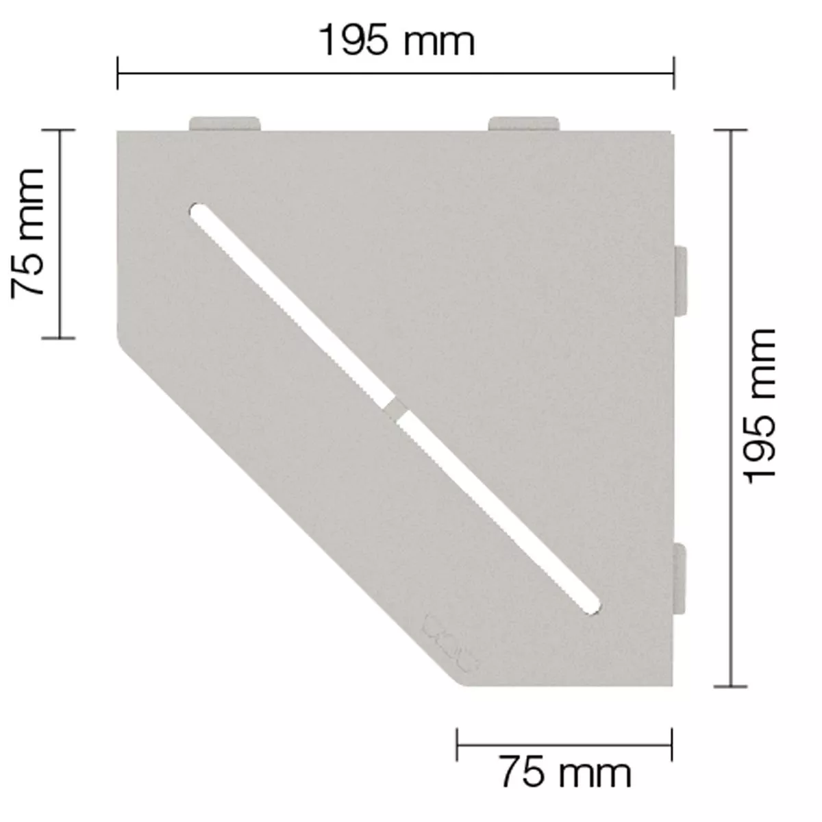 Wandplank doucheplank Schlüter 5eck 19,5x19,5cm Puur Beige