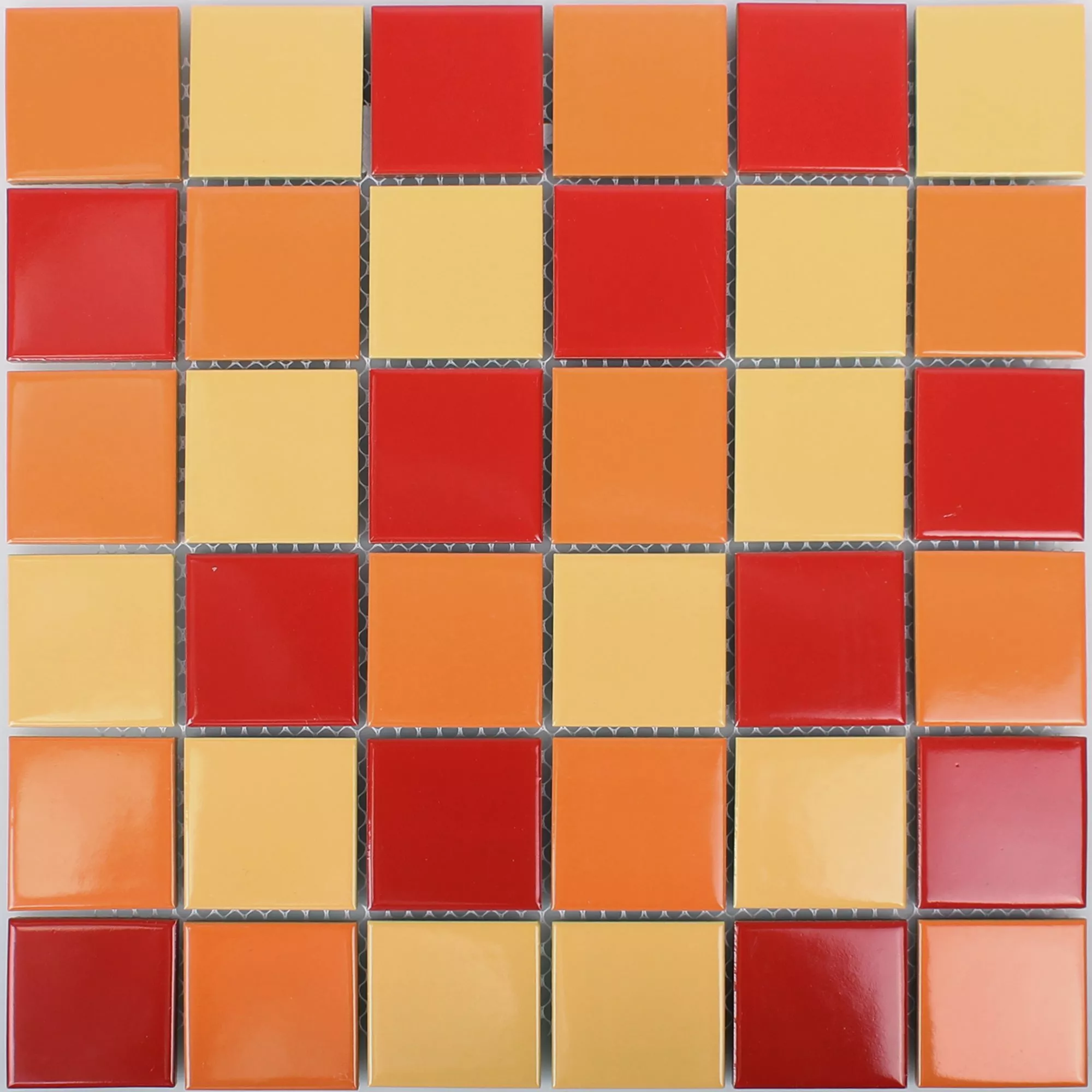 Sample Mozaïektegel Keramiek Dordogne Geel Oranje Rood 