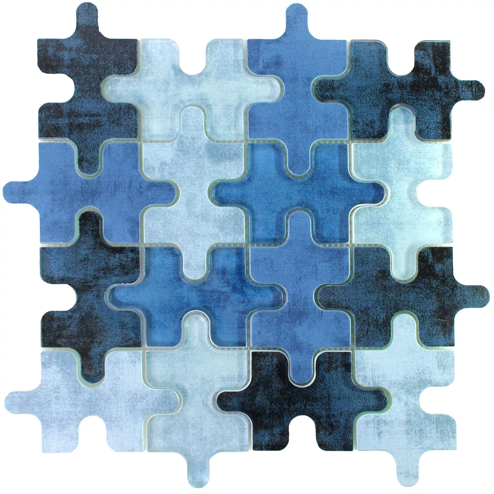 Glasmozaïek Tegels Puzzle Blauw