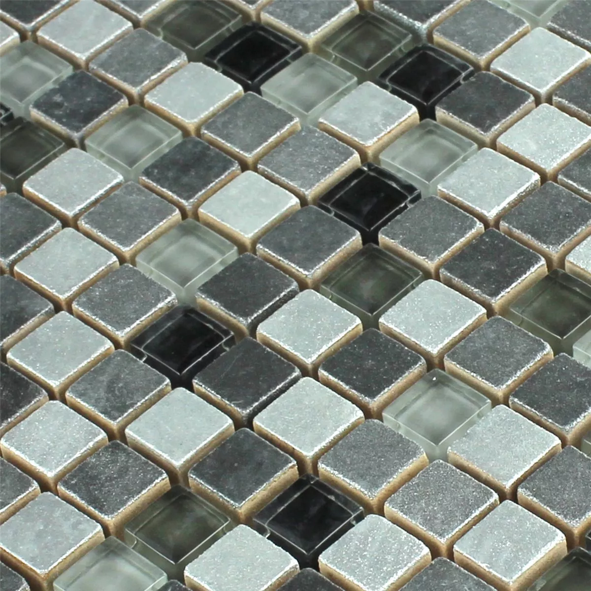 Sample Mozaïektegel Glas Natuursteen Mix