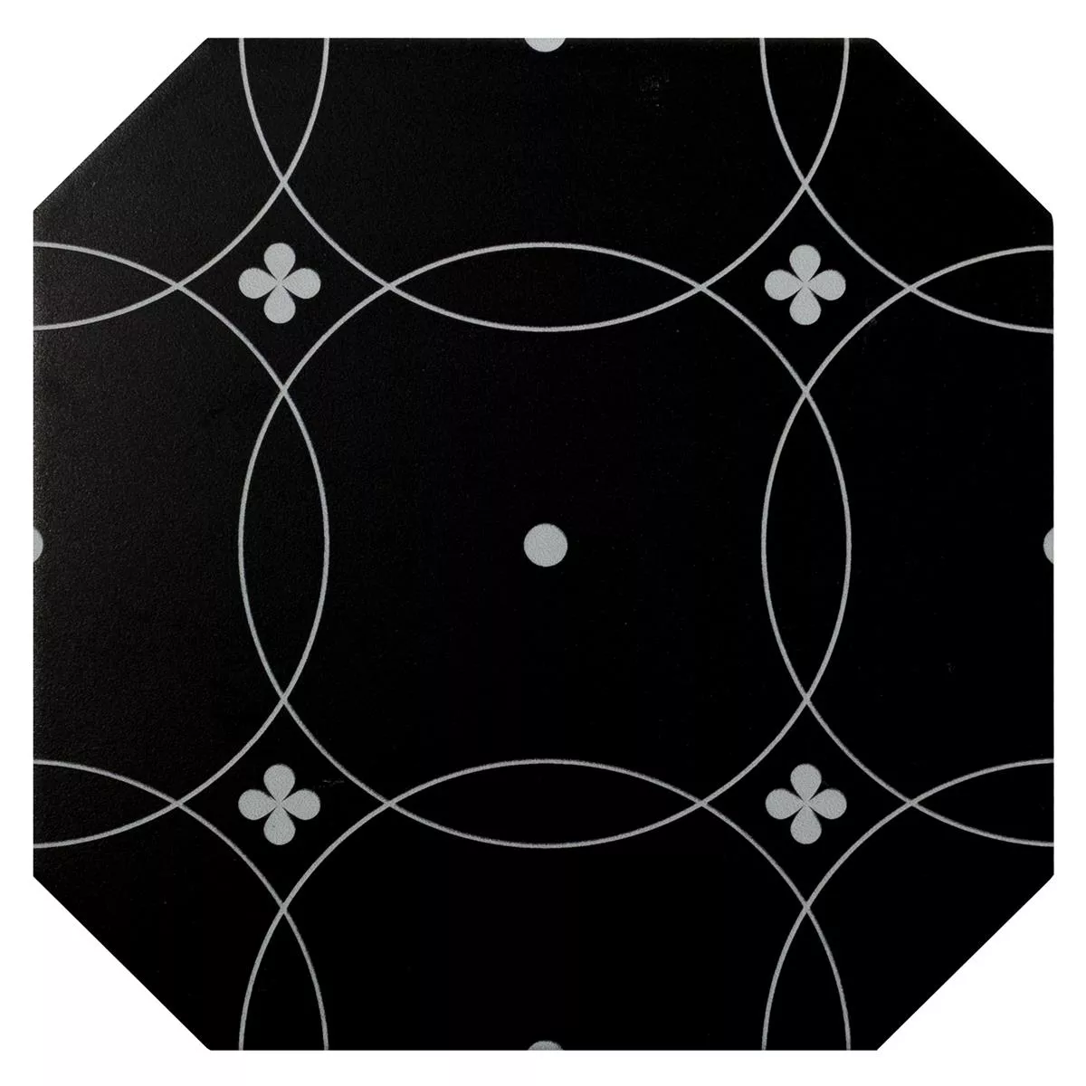 Porselein steengoed Tegels Genexia Zwart Wit Decor 1 Octagon 20x20cm Porselein steengoed Tegels Genexia Zwart Wit Decor 1 Octagon 20x20cm