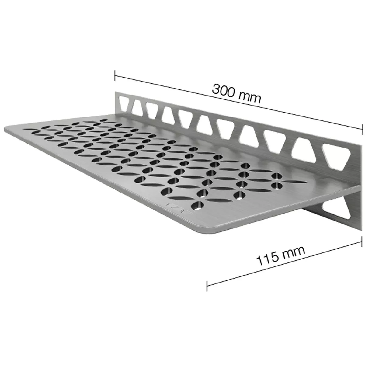 Doucheplank wandplank Schlüter rechthoek 30x11,5cm bloemen zilver