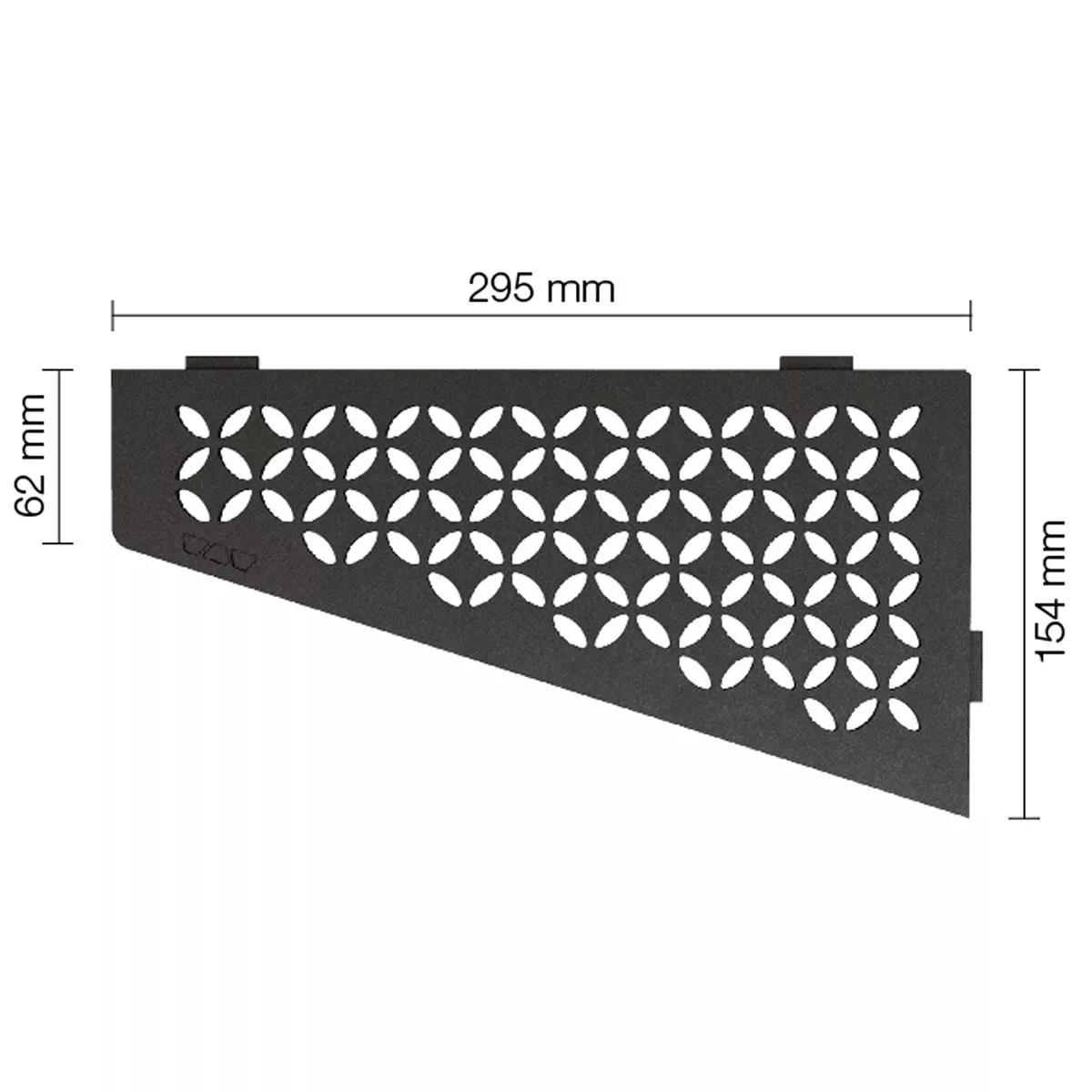 Wandplank doucheplank Schlüter vierkant 15,4x29,5cm bloemen antraciet