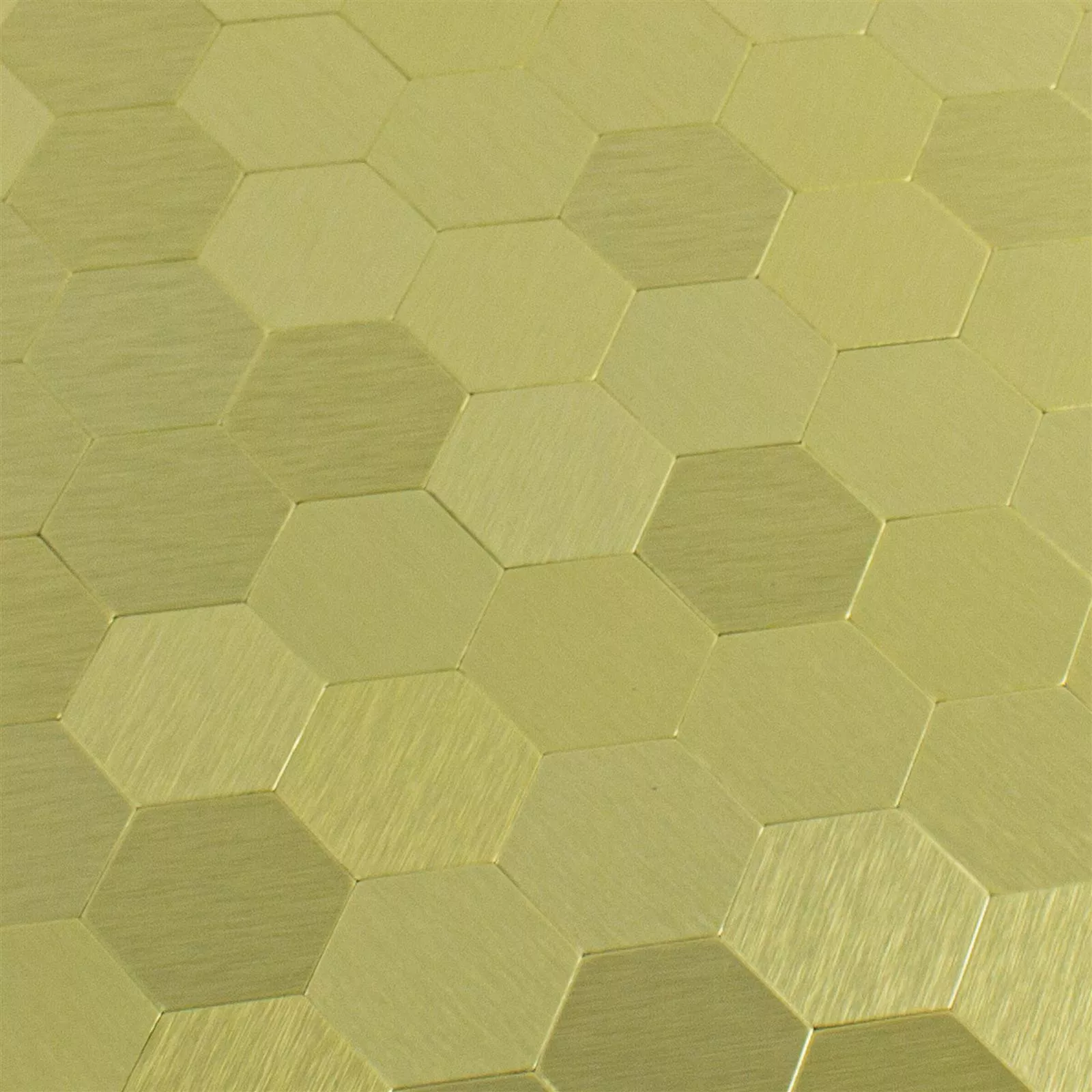 Sample van Mozaïektegel Metaal Zelfklevende Vryburg Goud Hexagon