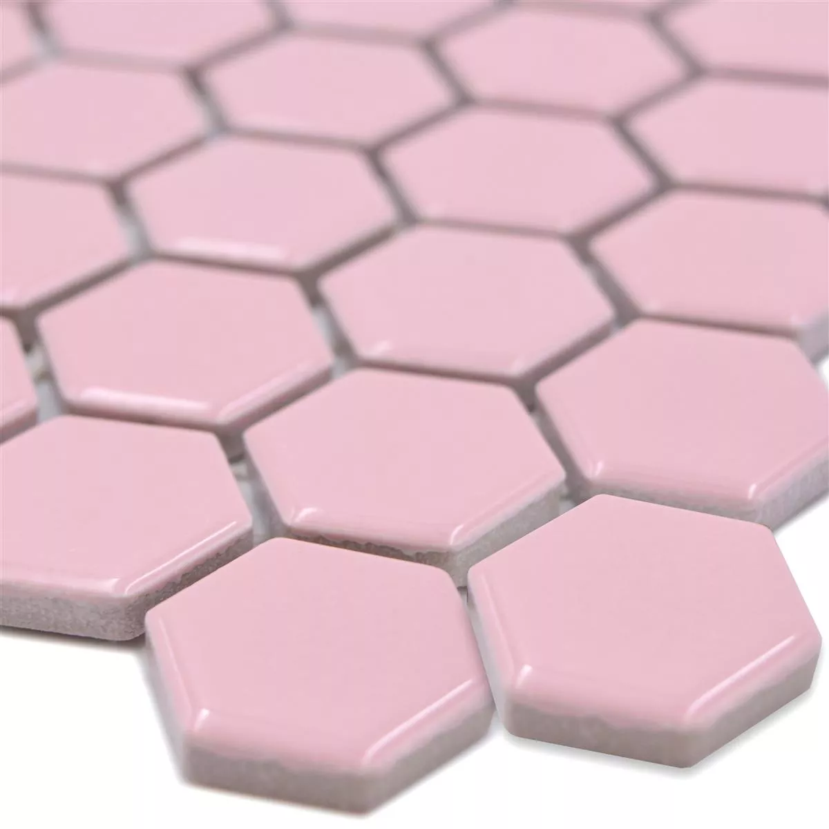 Sample van Keramiek Mozaïek Salomon Hexagon Rosa H23