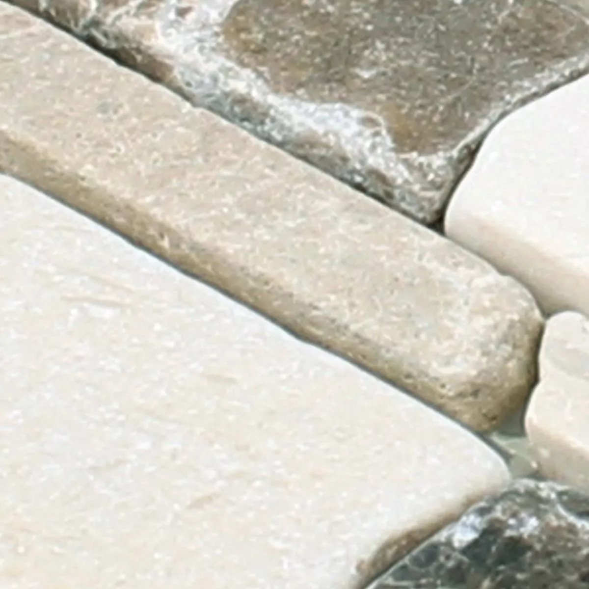 Sample Mozaïektegel Marmer Havel Brick Castanao Biancone