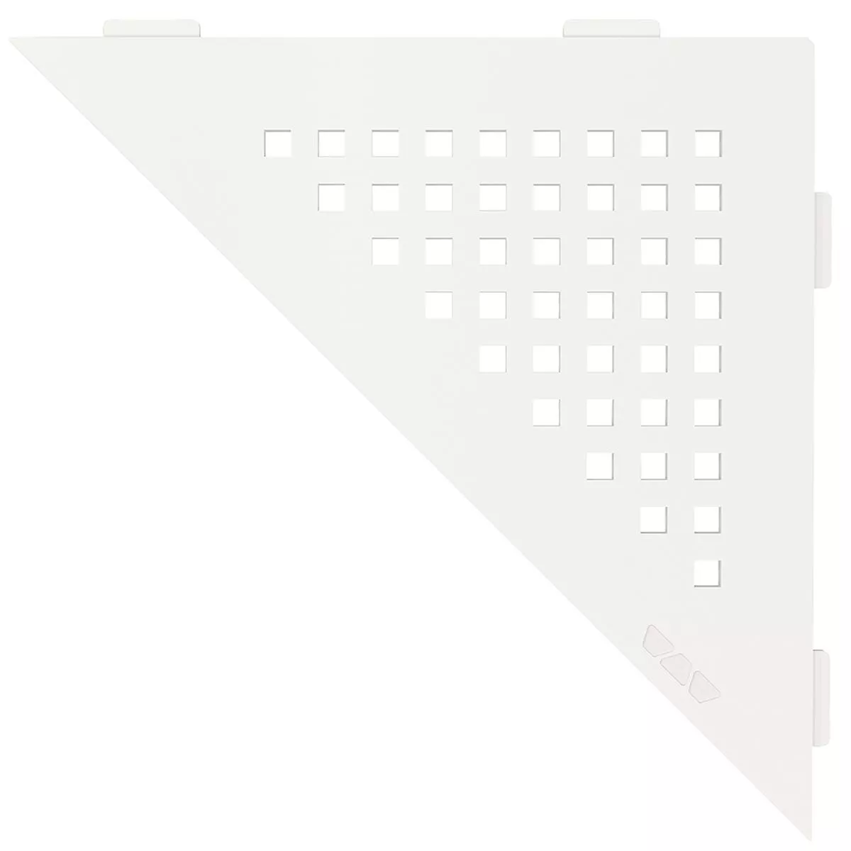 Wandplank doucheplank Schlüter driehoek 21x21cm vierkant wit