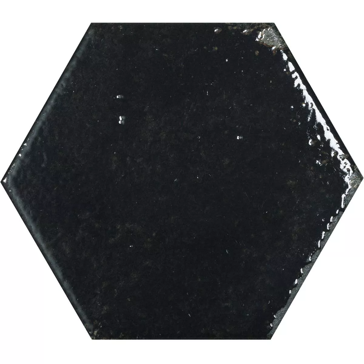 Wandtegels Lara Glanzend Gegolfd 13x15cm Hexagon Zwart Wandtegels Lara Glanzend Gegolfd 13x15cm Hexagon Zwart