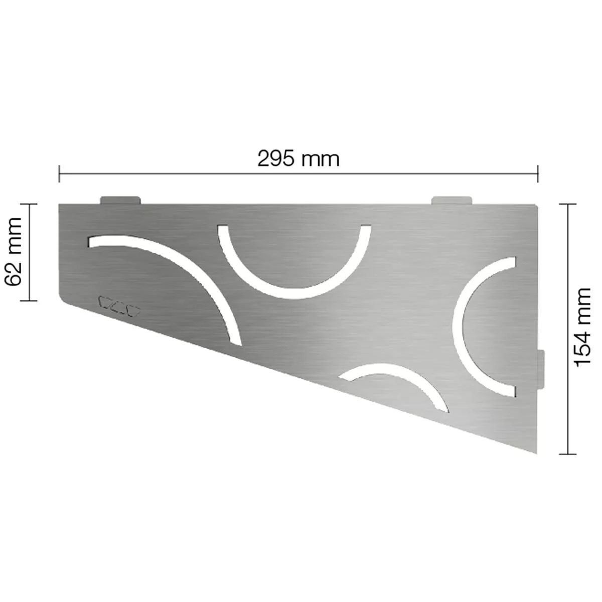 Wandplank doucheplank Schlüter vierkant 15,4x29,5cm Curve zilver