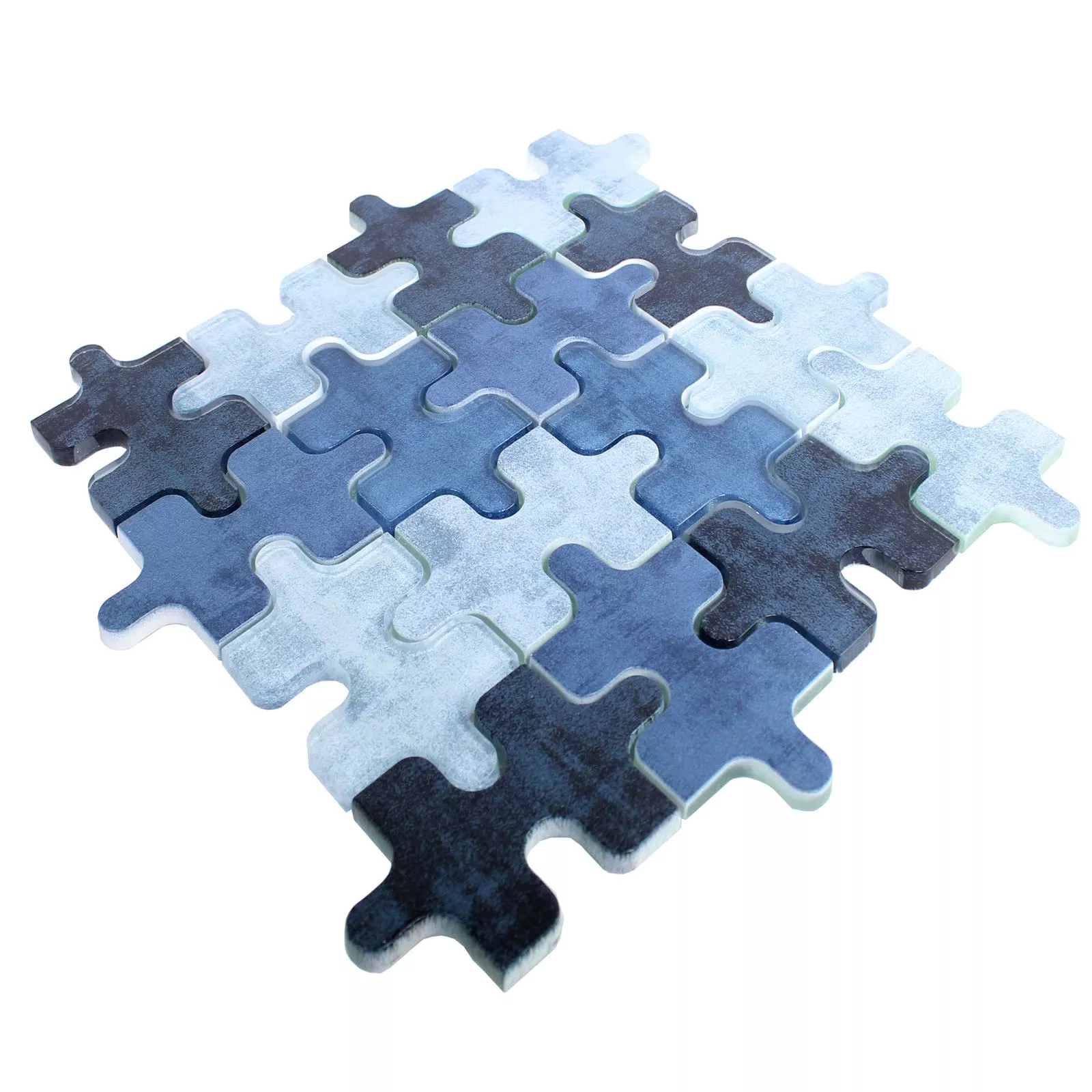 Sample Glasmozaïek Tegels Puzzle Blauw