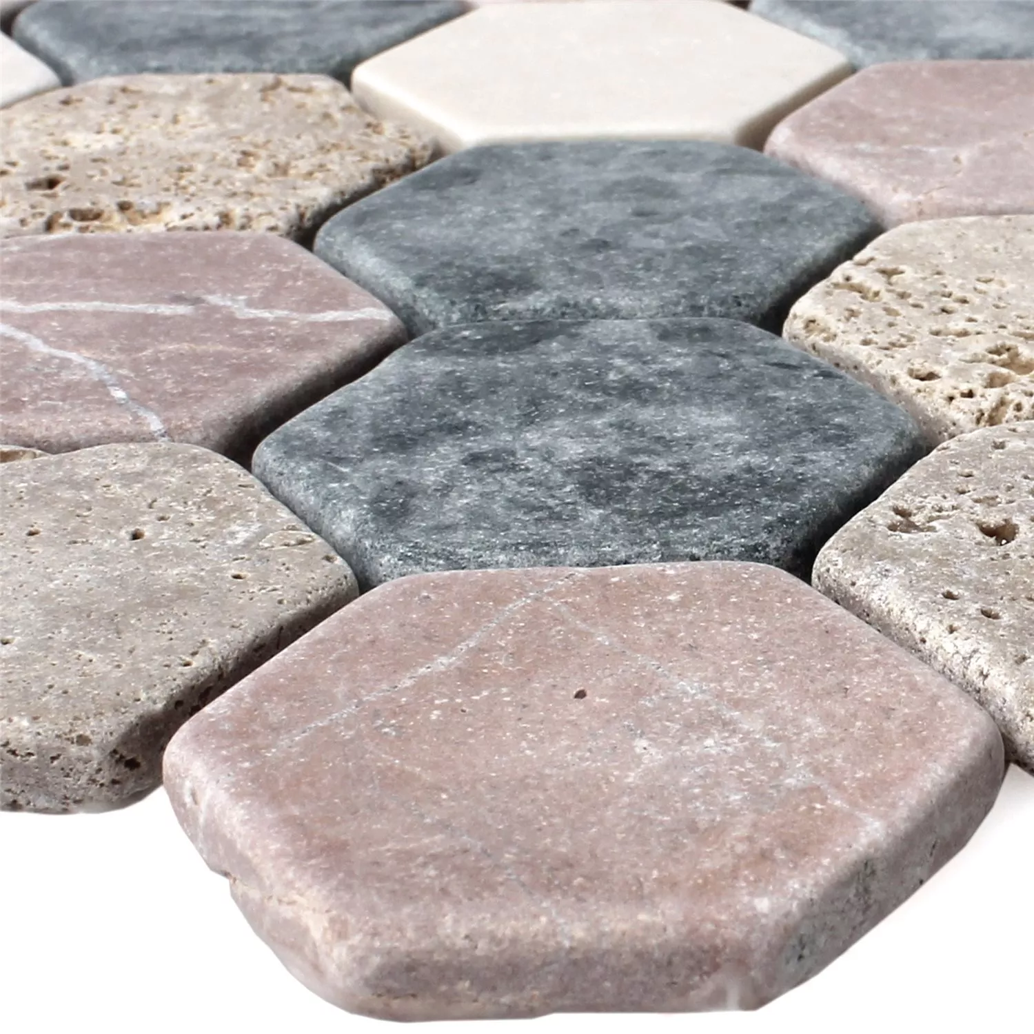 Mozaïektegels Marmer Tarsus Hexagon Kleurrijk Mozaïektegels Marmer Tarsus Hexagon Kleurrijk