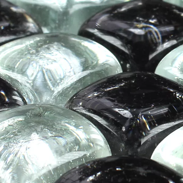 Mozaïektegel Glas On The Rocks Zwart Zilver