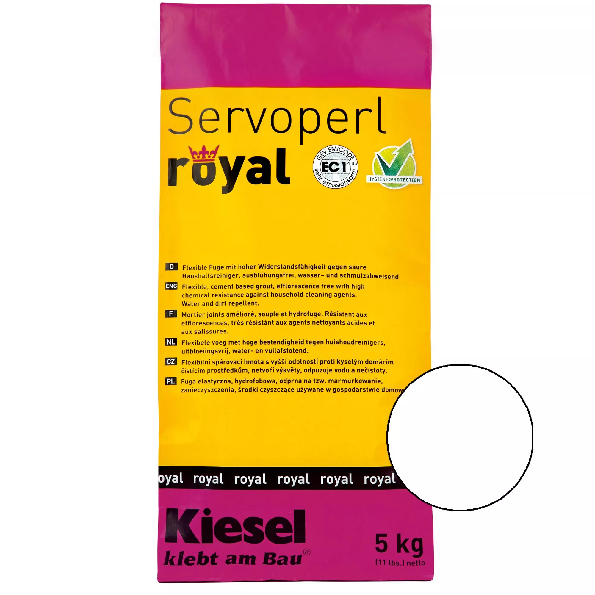 Kiesel Servoperl Royal - Flexibele, Water- En Vuilafstotende Voeg (5KG Wit)